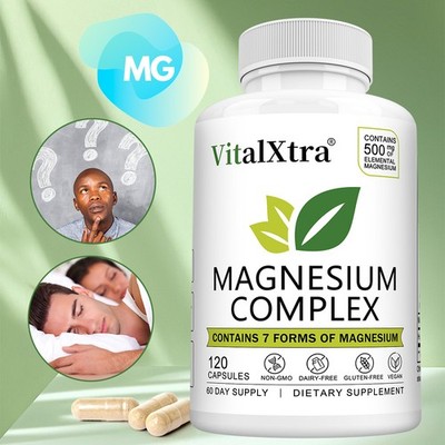 Magnesium Complex Supplements Cardiovascular Brain Mood Health 30-120 Capsules