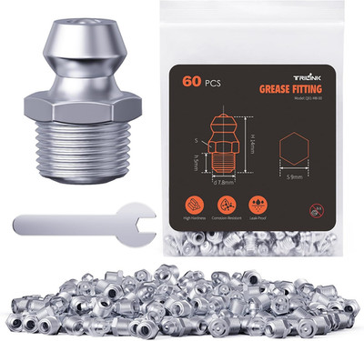M8 Zerk Grease Fittings, Metric Grease Nipples with Straight, Grease Fittings Ki