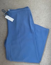 MARKS SPENCER WOMENS PASTEL BLUE WIDE LEG CREPE TROUSERS Size 24 Bnwt