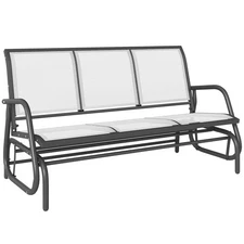 3-Seat Metal Glider Bench Chair Patio  Rocker Heavy-Duty Outdoor Garden Patio