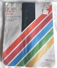 Vintage Jr Miss Pantyhose Small Navy Sheer To Waist Sandalfoot Kmart New
