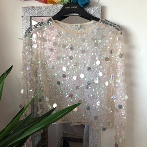 sheer sequin top
