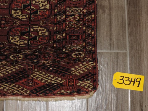 3x4 ft. Alfombra antigua de lana turcomana Tekke - Imagen 3 de 12