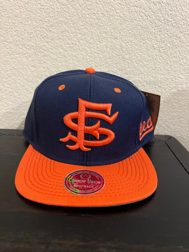 SOMBRERO/GORRA SNAPBACK DE LOS SELLOS DE SAN FRANCISCO DE COMMON UNION, color azul/naranja - NUEVO Foto 2 de 4