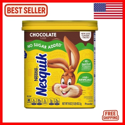 Enjoy NESTLE 16 oz No Sugar Added Chocolate Powder   Perfect for Health Lovers