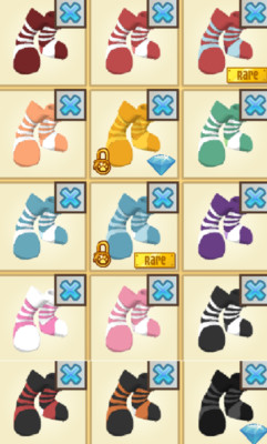 Animal Jam Classic AJ AJC You-Choose Candy Cane Socks (Read Description)