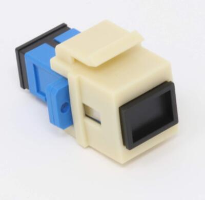 RiteAV Fiber Optic Keystone Coupler Jack SC Simplex Singlemode Ivory