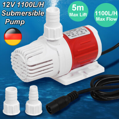 1100L/H 12V 20W Wasserpumpe Teichpumpe Bürstenlos Garten Tauchpumpe Brunnenpumpe