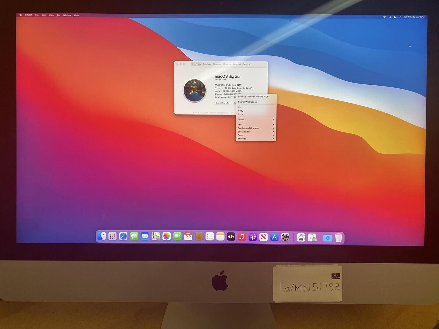 iMac 27 inch Retina 5k i7 4.2GHz 16GB RAM 256/512/1T SSD Radeon Pro 575 4GB  2017 eBay