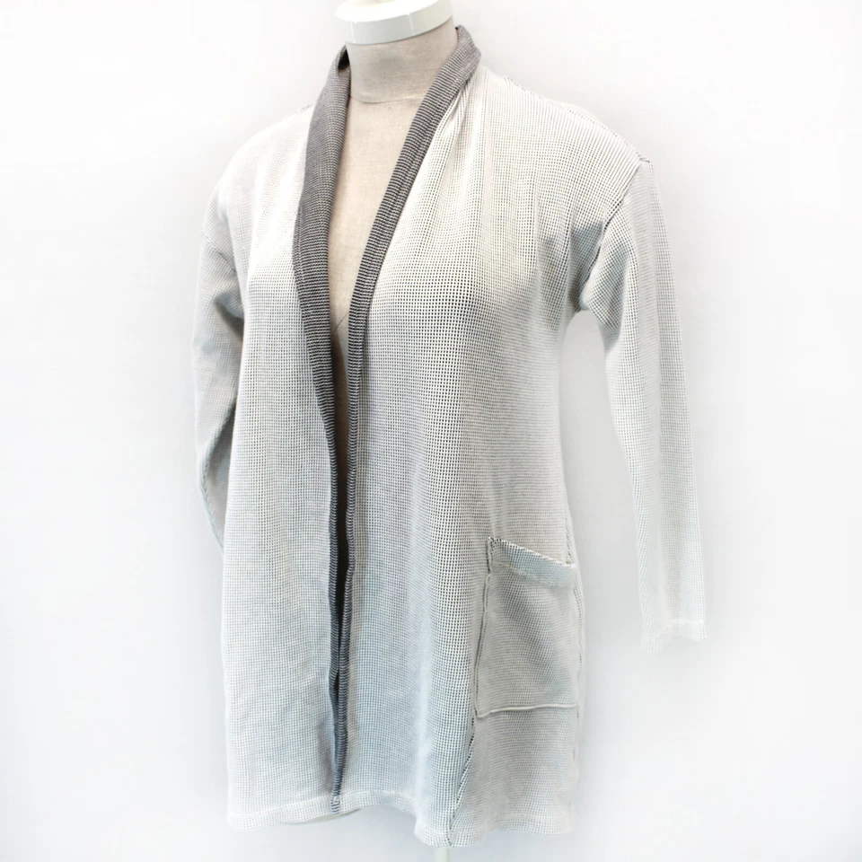 Cárdigan Fenini Chal-Cuello Dos Caras Tela Térmica Silueta Recta Pequeño Foto 3 de 4