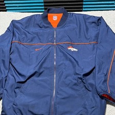 Denver Broncos NFL Nike Jacket Reversible Nylon Fleece Mens XL Swoosh Football