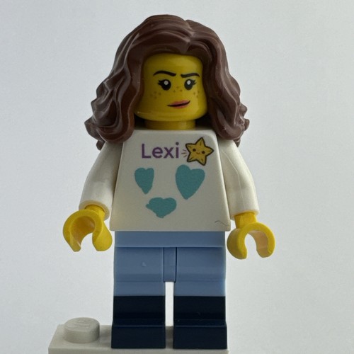 Lego Lexi New York Minifigur mit Basis Mädchen mit langen braunen Haaren - Bild 2 von 9
