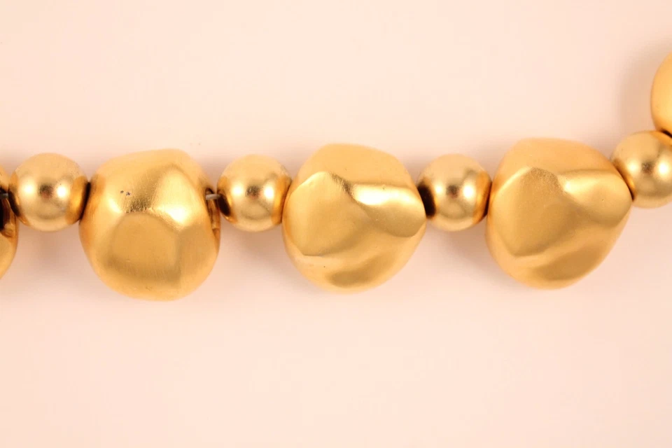 Gargantilla gruesa dorada vintage Kenneth Jay Lane formas de piedra y cuentas años 80 Foto 4 de 4