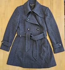 Laundry By Shelli Segal Double Breasted Belted 80% Wool Blend Coat Sz 10 Read