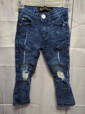 ROCAWEAR Stretch Toddler Size 2T Distressed Denim Jeans Adjustable Waist PT4