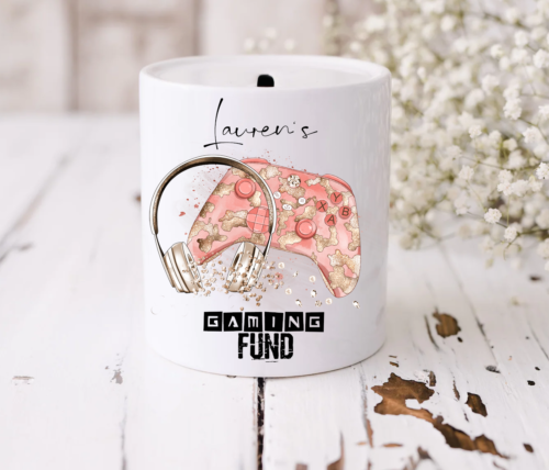 Personalised Gaming Fund Ceramic Money Box | Gamer | Xbox | Gift | Gamer Girl - Afbeelding 1 van 1