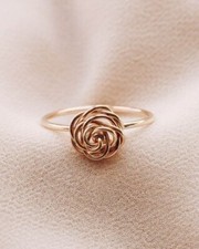 Handmade Wire Wrapped Floral Flower Design In 10K Rose Gold Wedding Women's Ring