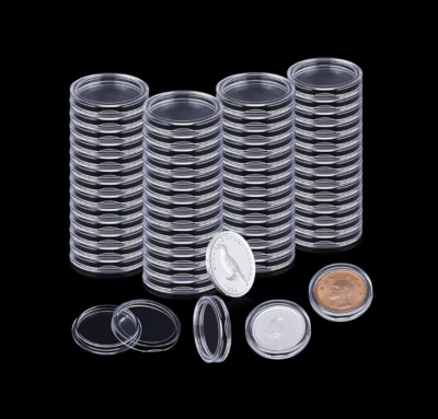 100 pcs Coin Capsules All Sizes 10mm to 60mm Acrylic Plastic Storage For Coins