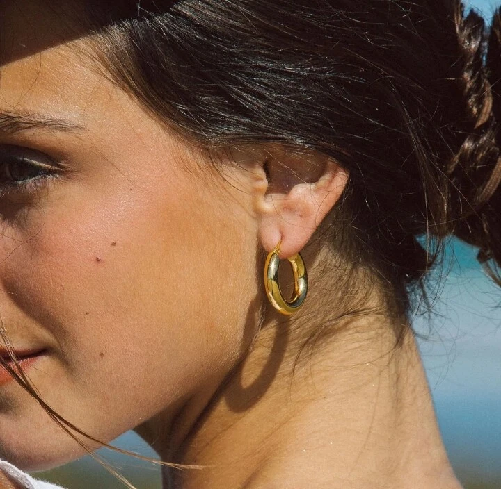 Big chunky 2024 hoop earrings