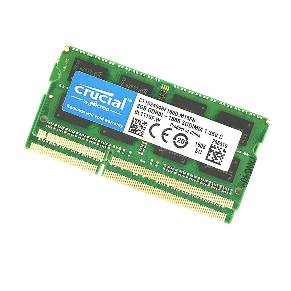 Crucial DDR3L 1866MHz PC3-14900 Laptop Memory RAM DDR3L 16GB(2 x 8GB) 2Rx8 1.35V - Image 2 of 4