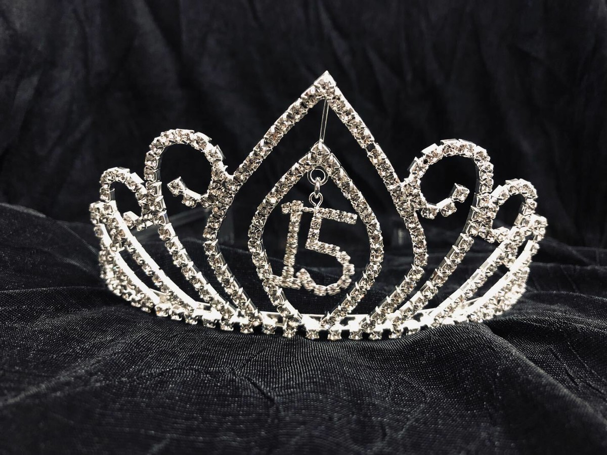 Quinceanara Tiara Crown Rhinestones Mis 15 Corona Sweet 15 