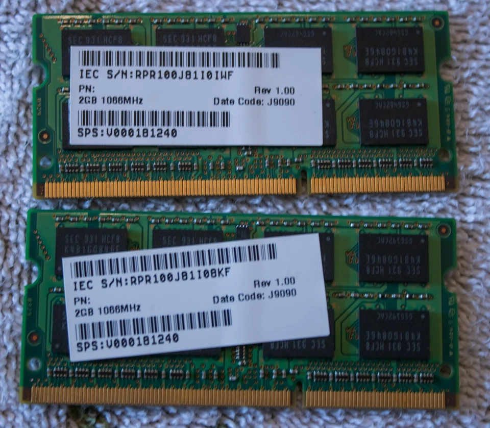 Samsung 4GB (2x2GB) DDR3L-1066 (PC3L-8500) SO-DIMM Set (07 CAS Latency) - Image 3 of 3