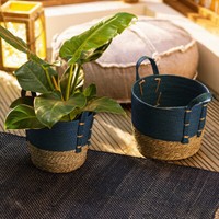 "FüLlkorb \"Naturblau\", 2Er Set Aufbewahrung Korb KöRbe Deko Bad Natur"