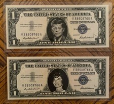 John F Kennedy & Jacqueline Kennedy - 1957 $1 SILVER Certificate UNCIRCULATED #2