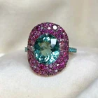 Lagoon Tourmalin, Paraïba Tourmaline and Purple Amethyst 6.50TCW Amazing Ring