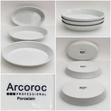 3x Arcoroc Au Gratin Baking Dish White Professional Porcelain Oval 8.5x5 France