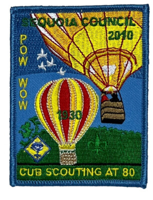 Sequoia Council Pow Wow Cub Scouting At 80 ~~ 1930 - 2010 ~~ BSA Patch 4  x 3''