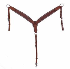 Western Horse Basket weave Tooled Leather Bre...