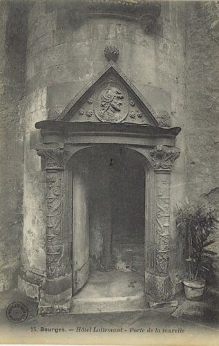 CPA Bourges, gel. 1907, puerta de hotel Lallement - Imagen 1 de 2