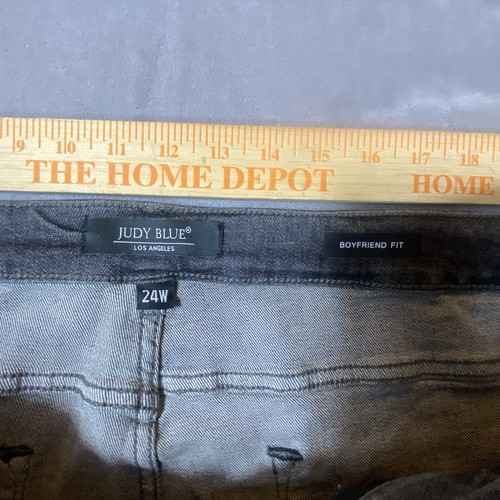 Judy Blue Jeans 24W Plus Boyfriend Paint Splatter Distressed Black Grunge NEW - Picture 7 of 12