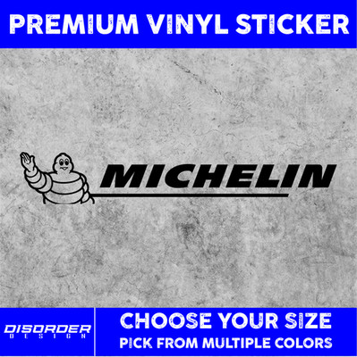 MICHELIN MAN TIRES HORIZ [VINYL STICKER] CAR TRUCK WINDOW LAPTOP FOLDER COLOR