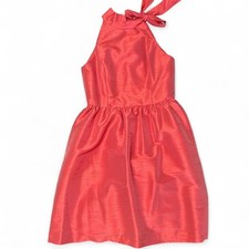 Alfred Sung Coral Pink Satin A-Line Dress - Size 14