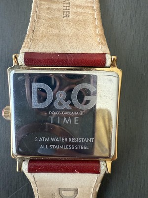 最終値下げ❗️08AW archive Dolce&Gabbana ドッキングブー Dolce & Gabbana D&G Time Watch Red Gold Square Face Genuine