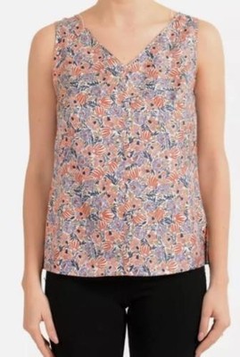 Hugo Boss Top Floral Silk Multicolor Womens Sz 10 NEW NWT 447