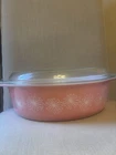 Pyrex Vintage Pink Daisy Oval Casserole with Lid 2.5 Quart Rare Mint
