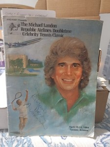 Signed By 16 Michael Landon 1984 Celebrity Tennis  Program. Names In Description