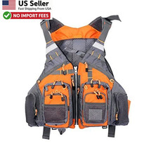 Fly Fishing Vest Life Jacket Kayak Floating Adjustable Safety Vest FROM USA