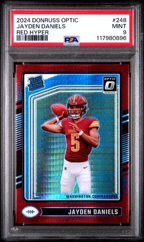 2024 PANINI DONRUSS OPTIC RED HYPER #248 JAYDEN DANIELS PSA 9