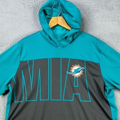 Miami Dolphins Mens Hoodie T-Shirt XL Blue Gray Short Sleeve Tee