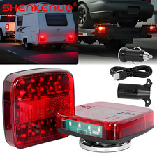 1 Pair Rear LED Submersible Square Trailer Tail Lights Kit Boat Truck Waterproof