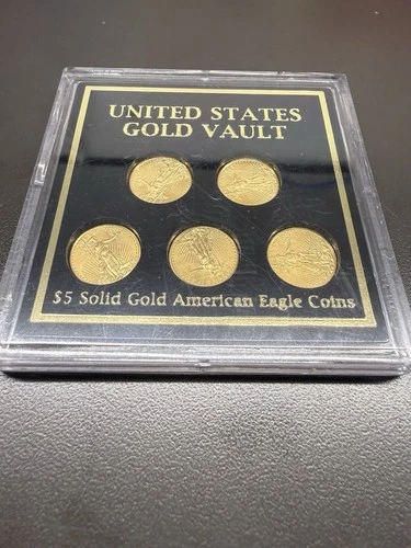 United States Mint American Eagle $5 2012 Solid Gold Coins Lot of 5 1/10 oz Each