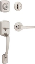 Kwikset Henley Front Door Lock Handle and Deadbolt Set, Entry Handleset Exterior