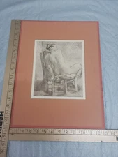 Vintage Art Print Rembrandt  Female Nude. 