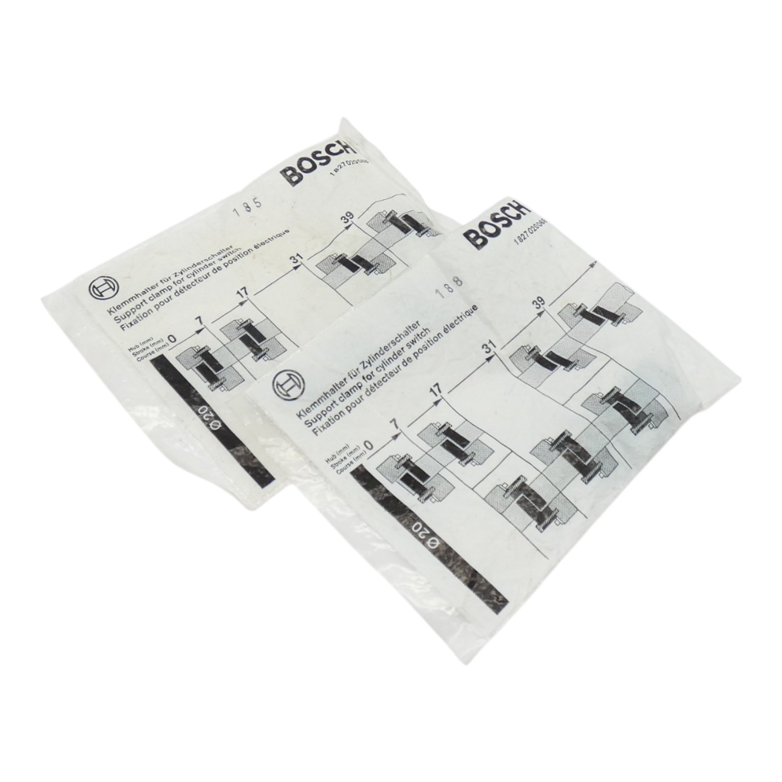 2x Bosch 1827020068 clamp holder for cylinder switch -unused/original packaging-