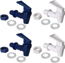 Replacement Cooler Faucet 2 White and 2 Blue Water Dispenser Tap Set. BPA Free P