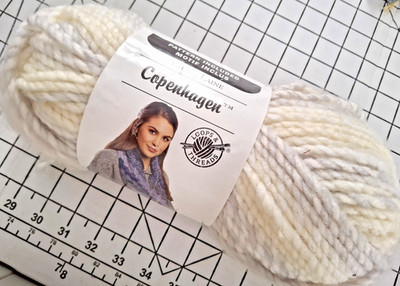 Loops & Threads Copenhagen 100 % acrylic yarn Color: Polar, super bulky.